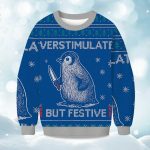 Penguin Overstimulated but Festive Christmas Ugly Sweater