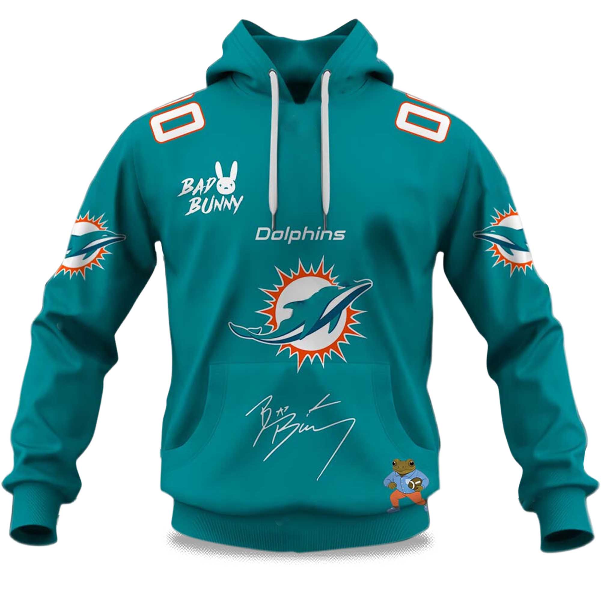 Personalized Dolphins Bad Bunny Bowl LX 2025 2026 Hoodie Personalized Dolphins Bad Bunny Bowl LX 2025 2026 Hoodie