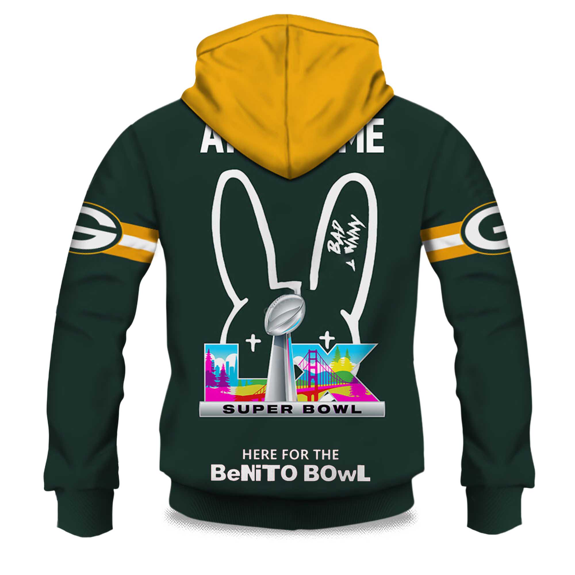 Personalized Packers Bad Bunny Bowl LX 2025 2026 Hoodie 2 Personalized Packers Bad Bunny Bowl LX 2025 2026 Hoodie 2
