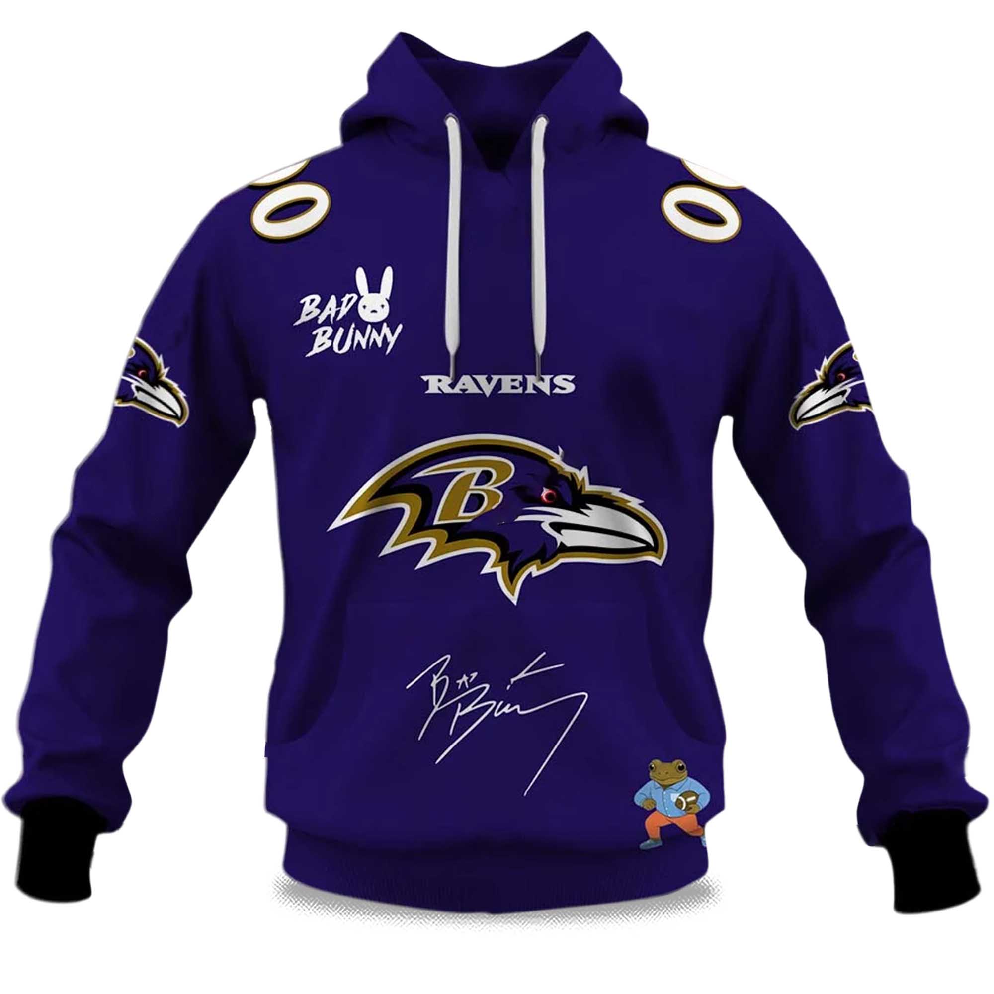 Personalized Ravens Bad Bunny Bowl LX 2025 2026 Hoodie Personalized Ravens Bad Bunny Bowl LX 2025 2026 Hoodie