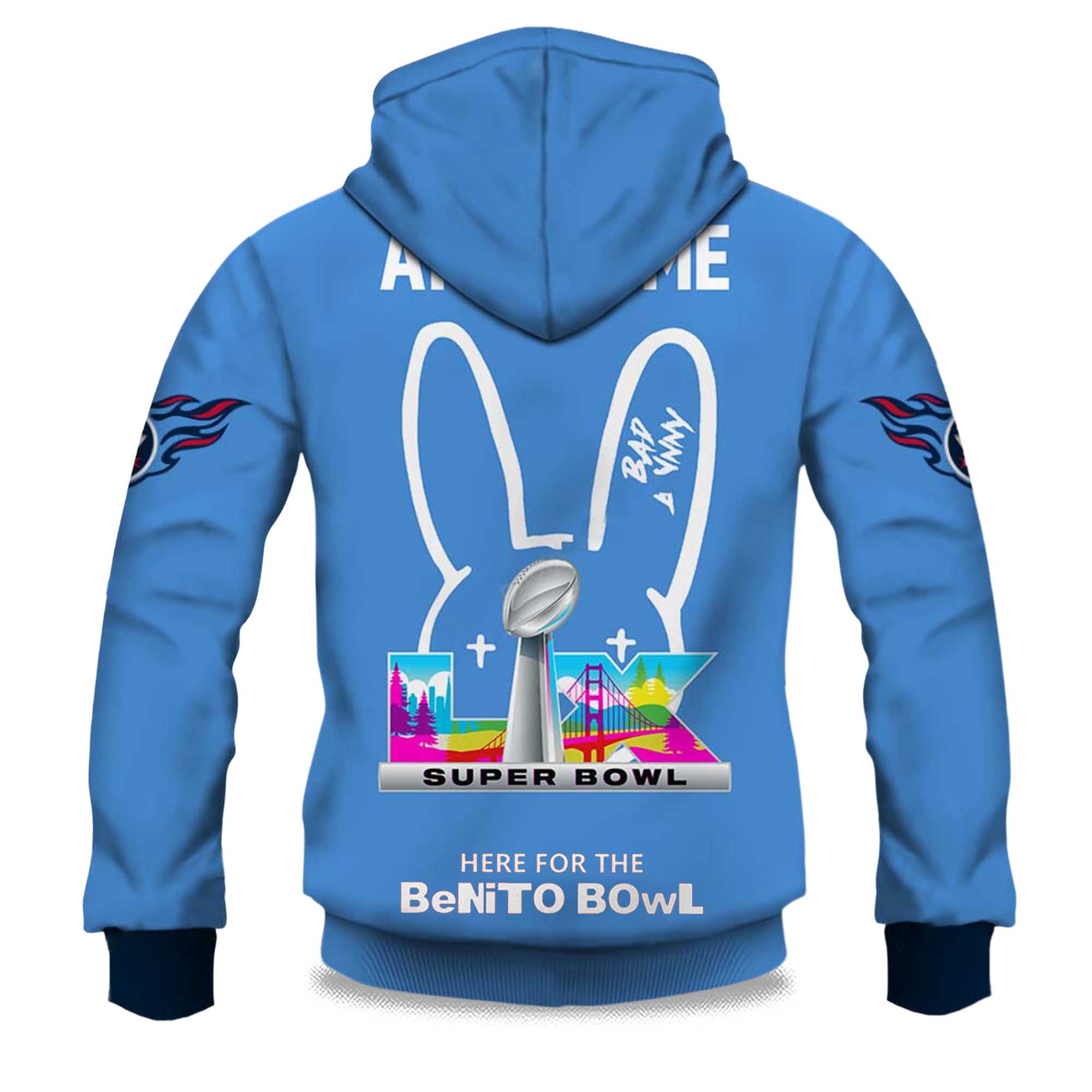 Personalized Titans Bad Bunny Bowl LX 2025 2026 Hoodie 2 Personalized Titans Bad Bunny Bowl LX 2025 2026 Hoodie 2