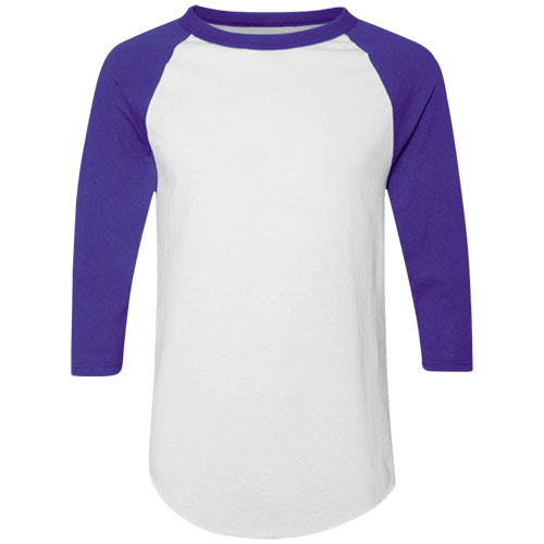 PURPLE SLEEVES/HEATHER WHITE