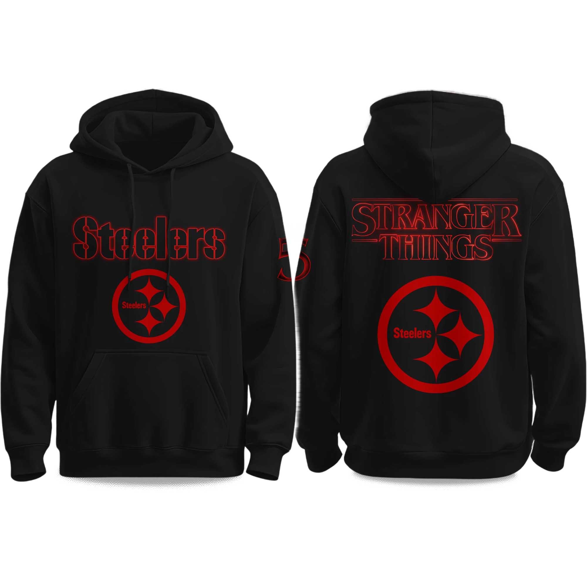Steelers Stranger Things 2025 Hoodie Steelers Stranger Things 2025 Hoodie