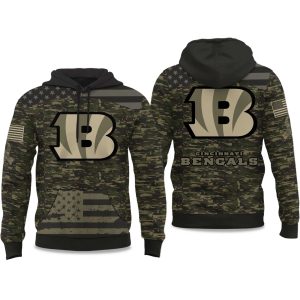 2025 Bengals Salute to Service Camo Hoodie 1