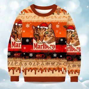 2025 Santa Cat Marlboro Christmas Ugly Sweater 1