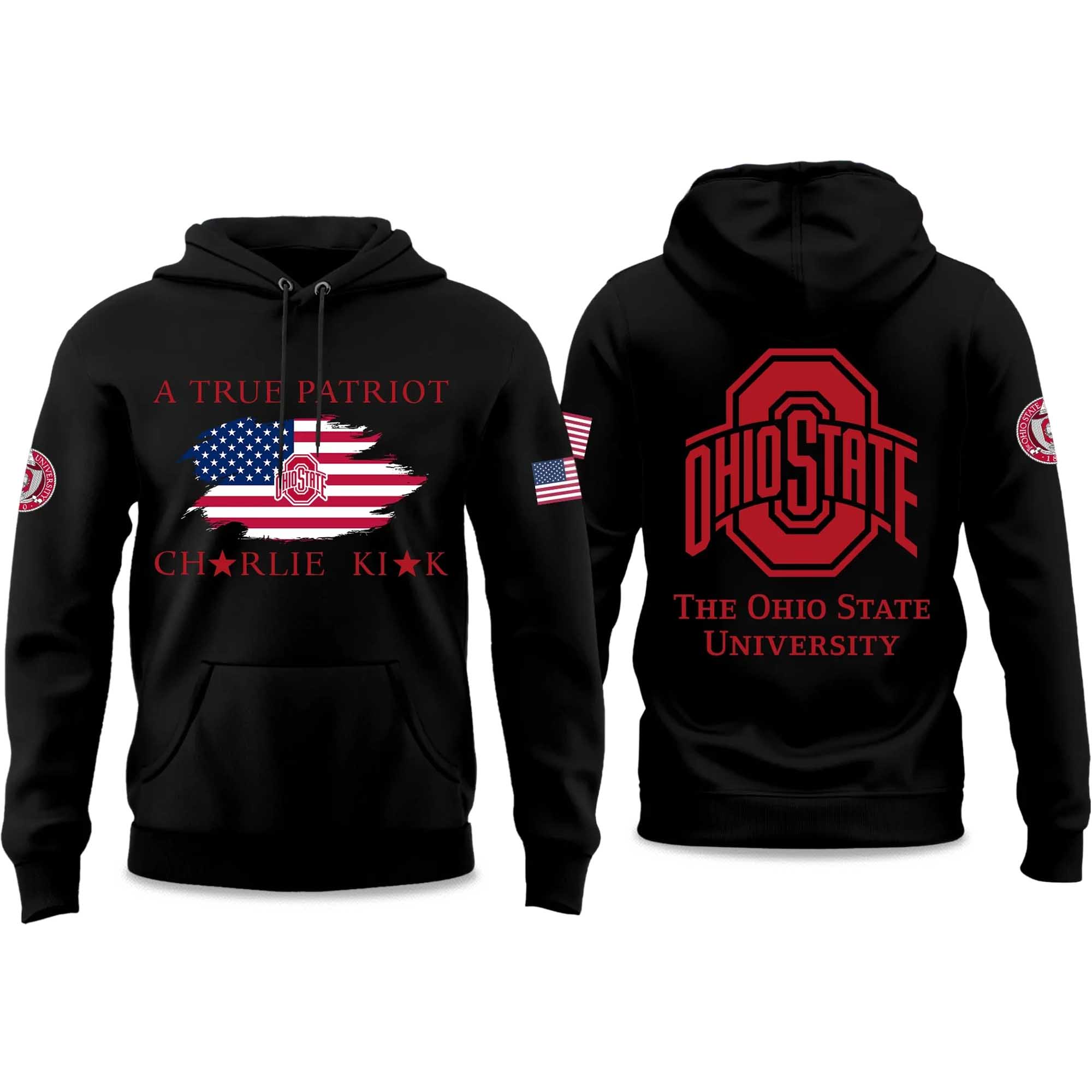 The Ohio State University A True Patriot Charlie Kirk 2025 Hoodie 2 The Ohio State University A True Patriot Charlie Kirk 2025 Hoodie (2)