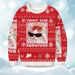 Tummy Ache Survivor Funny Cat Christmas Ugly Sweater