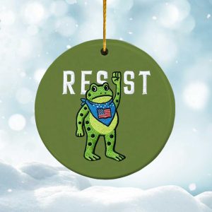 Portland Frog Resist Christmas Tree Ornament
