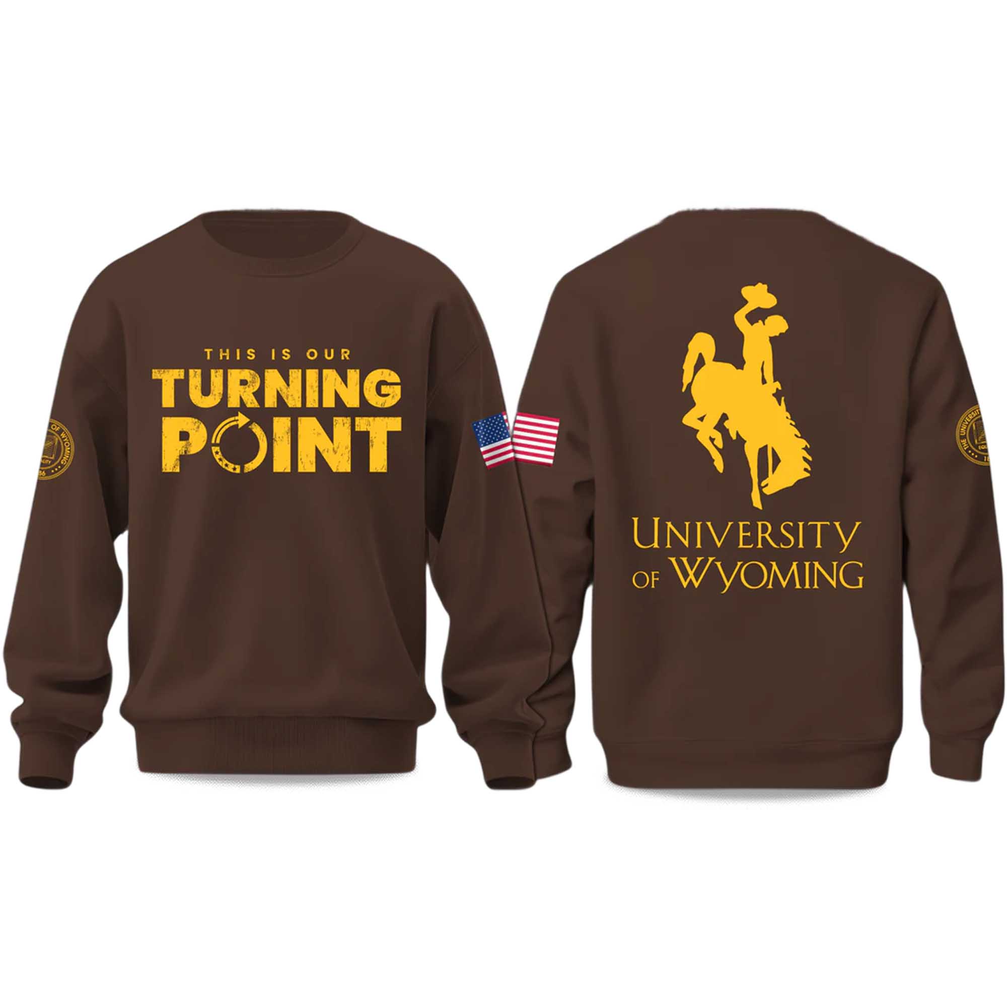 University of Wyoming This Is Our Turning Point USA 2025 Sweatshirt 2 University of Wyoming This Is Our Turning Point USA 2025 Sweatshirt