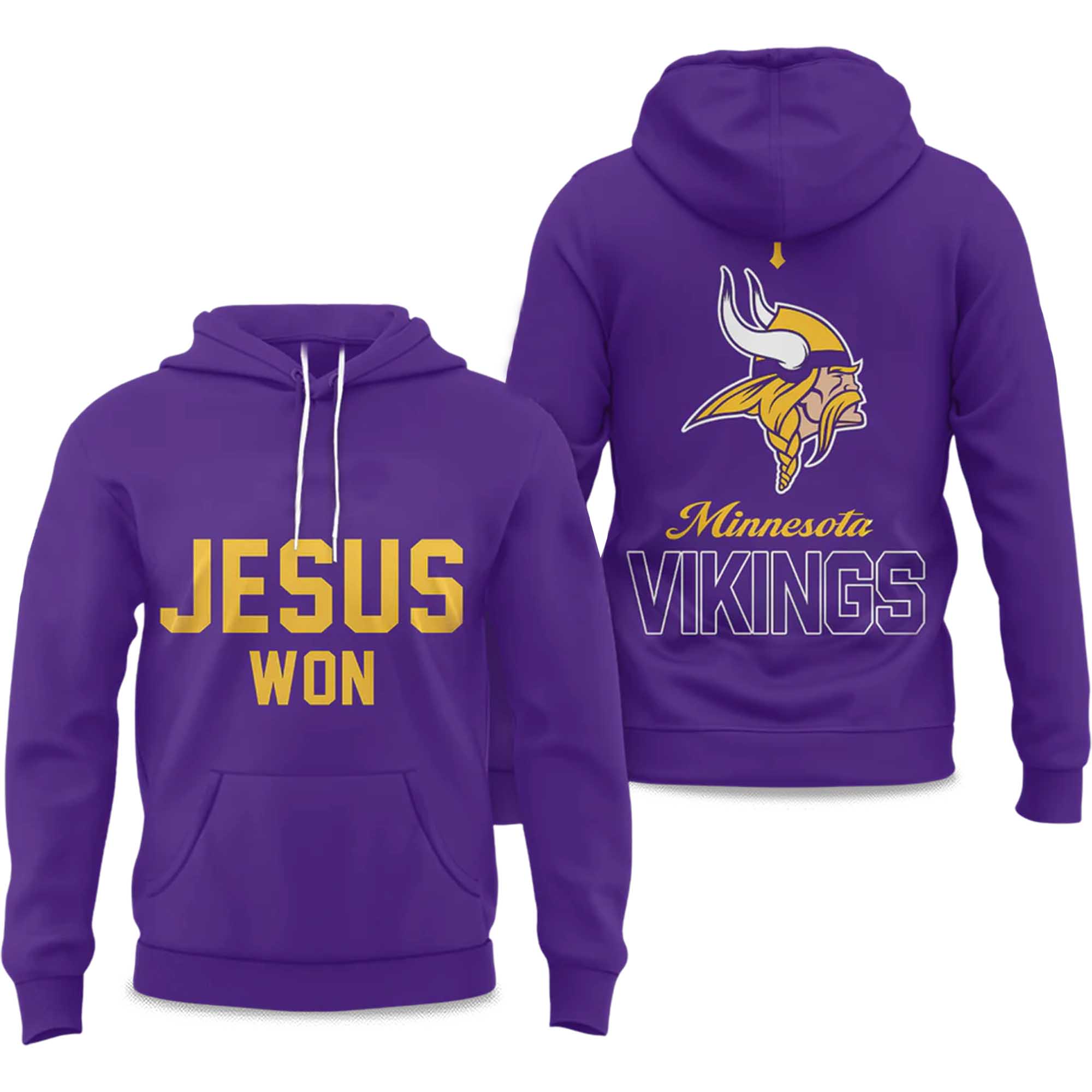 Vikings Jesus Won 2025 Hoodie 2 Vikings Jesus Won 2025 Hoodie 2