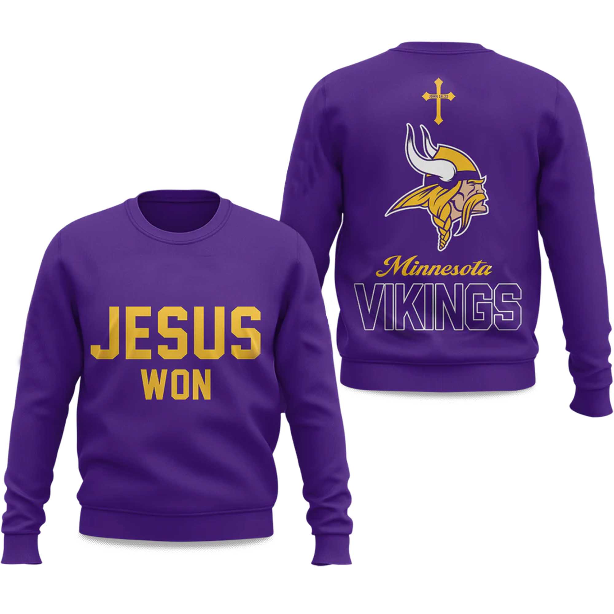 Vikings Jesus Won 2025 Sweatshirt 2 Vikings Jesus Won 2025 Sweatshirt 2
