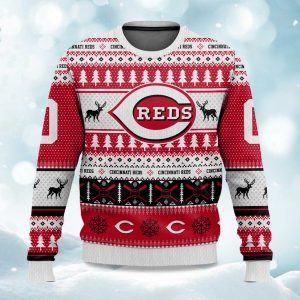 2025 Christmas Reds Baseball Personalized Ugly Sweater 1