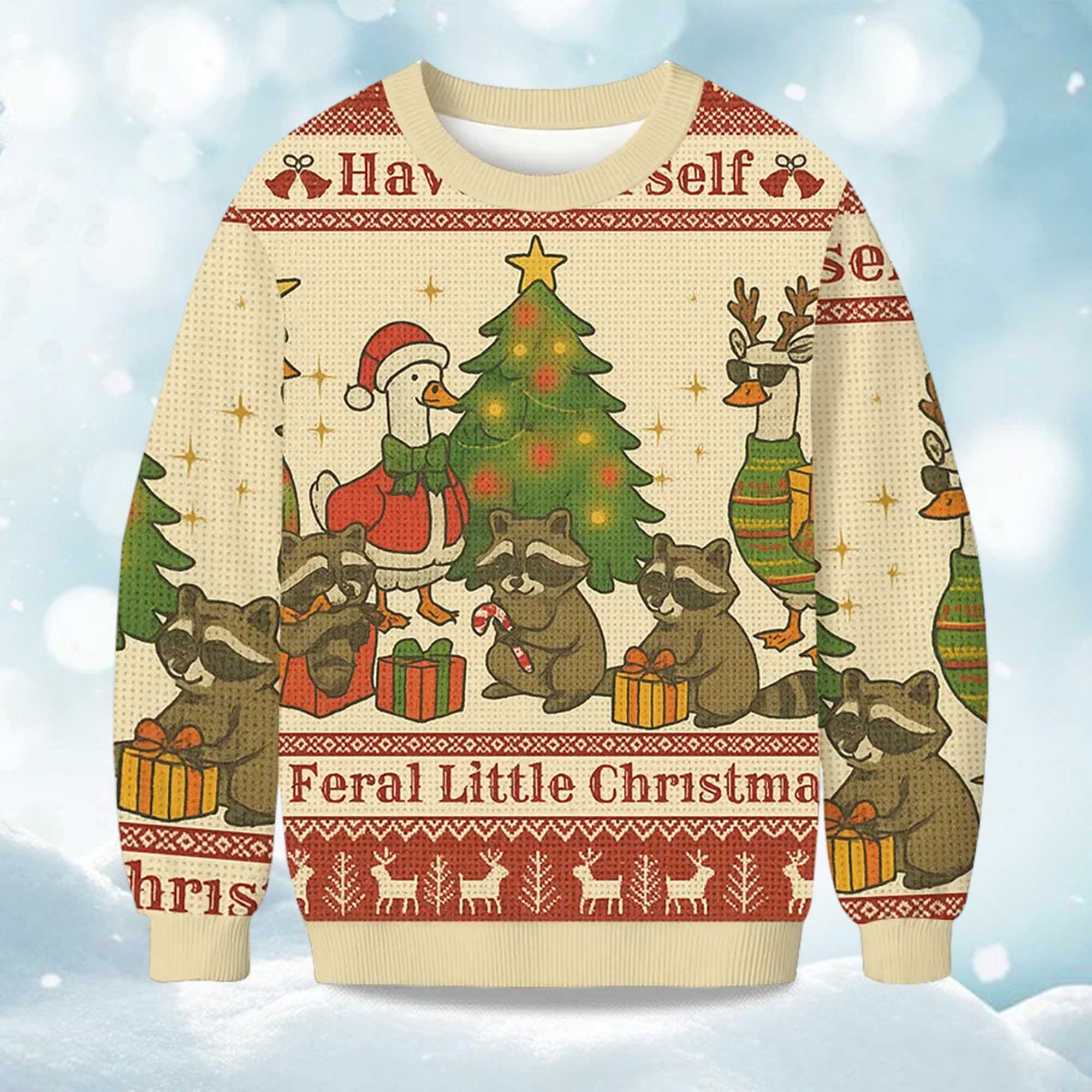 Wild Holiday Animal Party Christmas Ugly Sweater Wild Holiday Animal Party Christmas Ugly Sweater