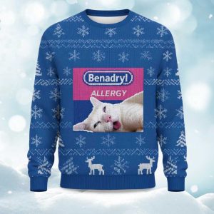 2025 Christmas Benadryl Allergy Cat Ugly Sweater