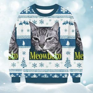 2025 Smoking Meowboro Cat Christmas Ugly Sweater 1
