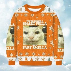 2025 Youre Either A Smart Fella Or A Fart Smella Christmas Ugly Sweater 1