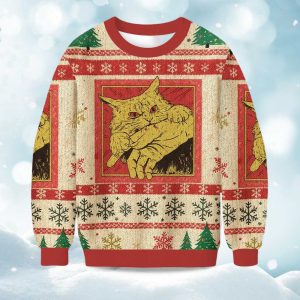 2025 Biting Cat Christmas Ugly Sweater 1