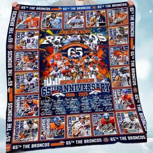 Broncos 65th Anniversary 1960 2025 Fleece Blanket