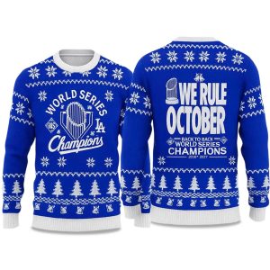 2025 Dodgers World Series We Rule October Back To Back Ugly Sweater