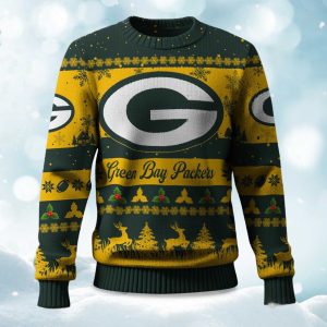 2025 Christmas Packers Festive Reindeer Tree Ugly Sweater 1