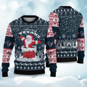2025 Texans Funny Santa Christmas Ugly Sweater 1