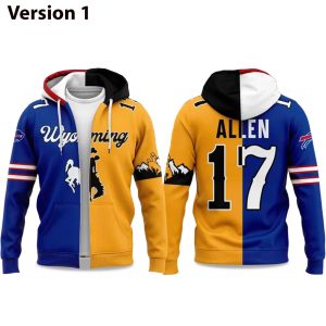 2025 Bills Josh Allen Wyoming Cowboys Zipper Hoodie