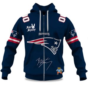 Personalized Patriots Bad Bunny Bowl LX 2025 2026 Zipper Hoodie