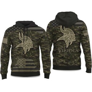 2025 Vikings Salute to Service Camo Hoodie 1