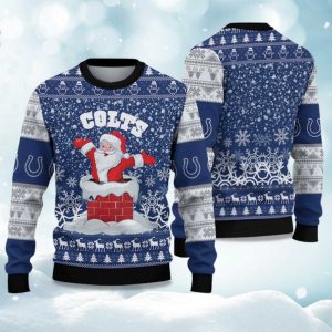 2025 Colts Funny Santa Christmas Ugly Sweater 1