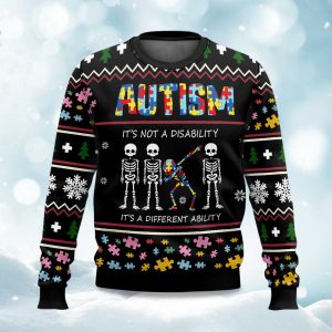 Autism Is Not Disability Ugly Christmas Sweater