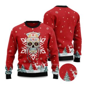 2025 Sugar Skull Nurse Ugly Christmas Sweater 1
