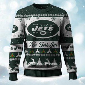 2025 Christmas Jets Festive Reindeer & Tree Ugly Sweater