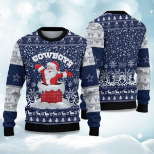 2025 Cowboys Funny Santa Christmas Ugly Sweater 1