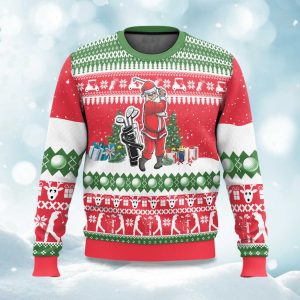 Santa Golf Swing Ugly Christmas Sweater