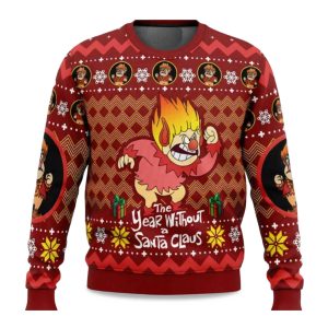 2025 Heat Miser The Year Without a Santa Claus Ugly Christmas Sweater