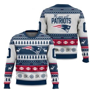 Patriots Rivalries Nor’Easter Storm Blue 2025 Christmas Ugly Sweater