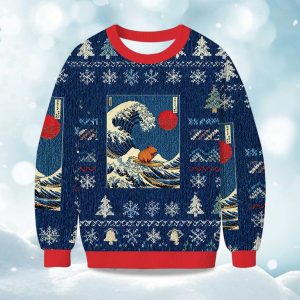 2025 Capybara Surfing Christmas Ugly Sweater 1