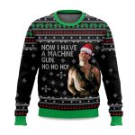 2025 Die Hard Ho Ho Ho Machine Gun Christmas Ugly Sweater