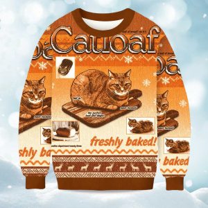 2025 Freshly Baked Cat Loaf Christmas Ugly Sweater 1