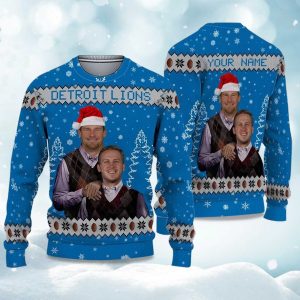2025 Jared Goff Dan Campbell Football Ugly Christmas Sweater 2025