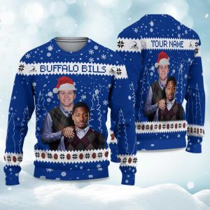 2025 Bills Josh Allen x Stefon Diggs Football Christmas Ugly Sweater