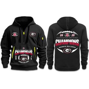Bulldogs SEC Champions 2025 Quarter Zip Hoodie (1)