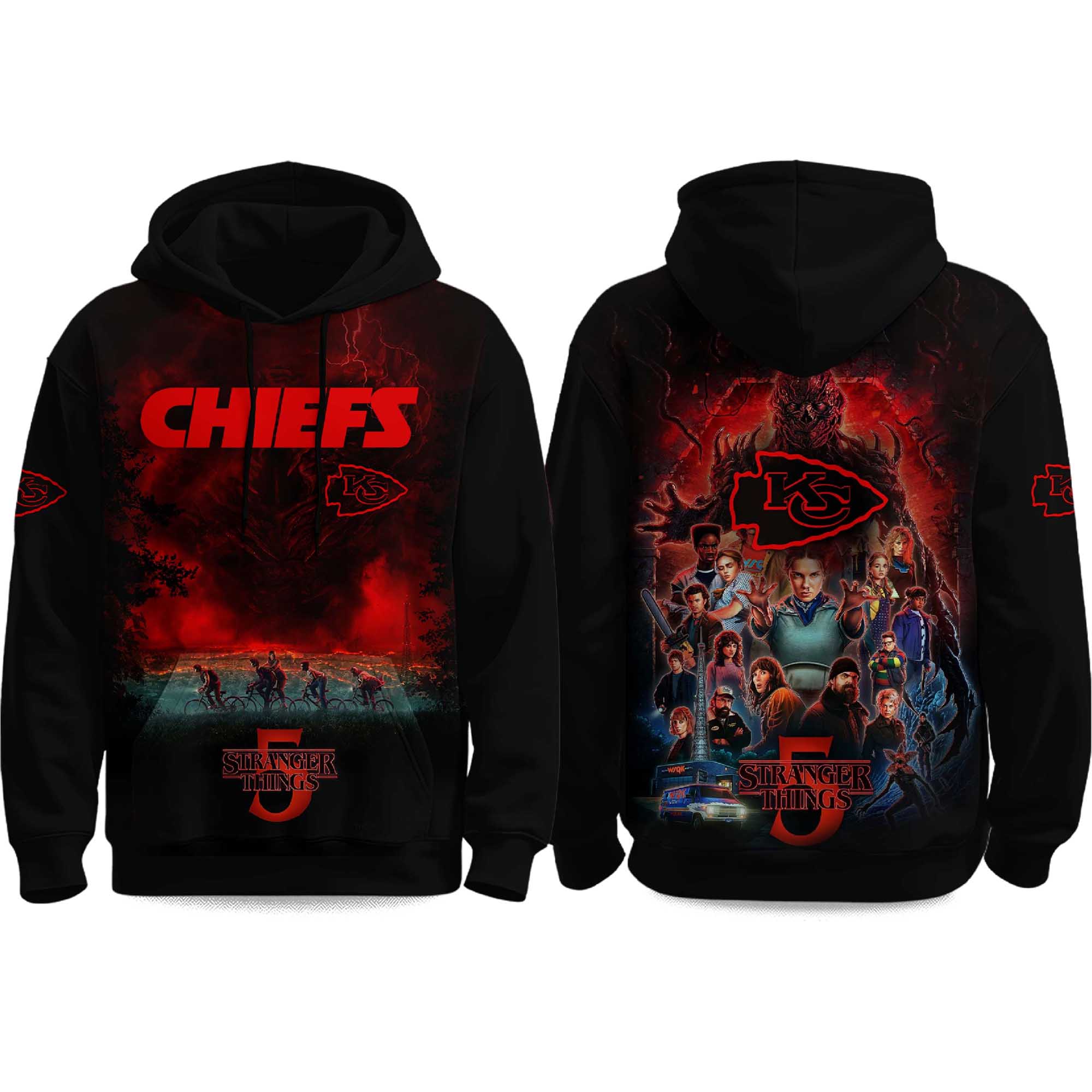 2021 Chiefs x Stranger Things 5 Hoodie 2021 Chiefs x Stranger Things 5 Hoodie
