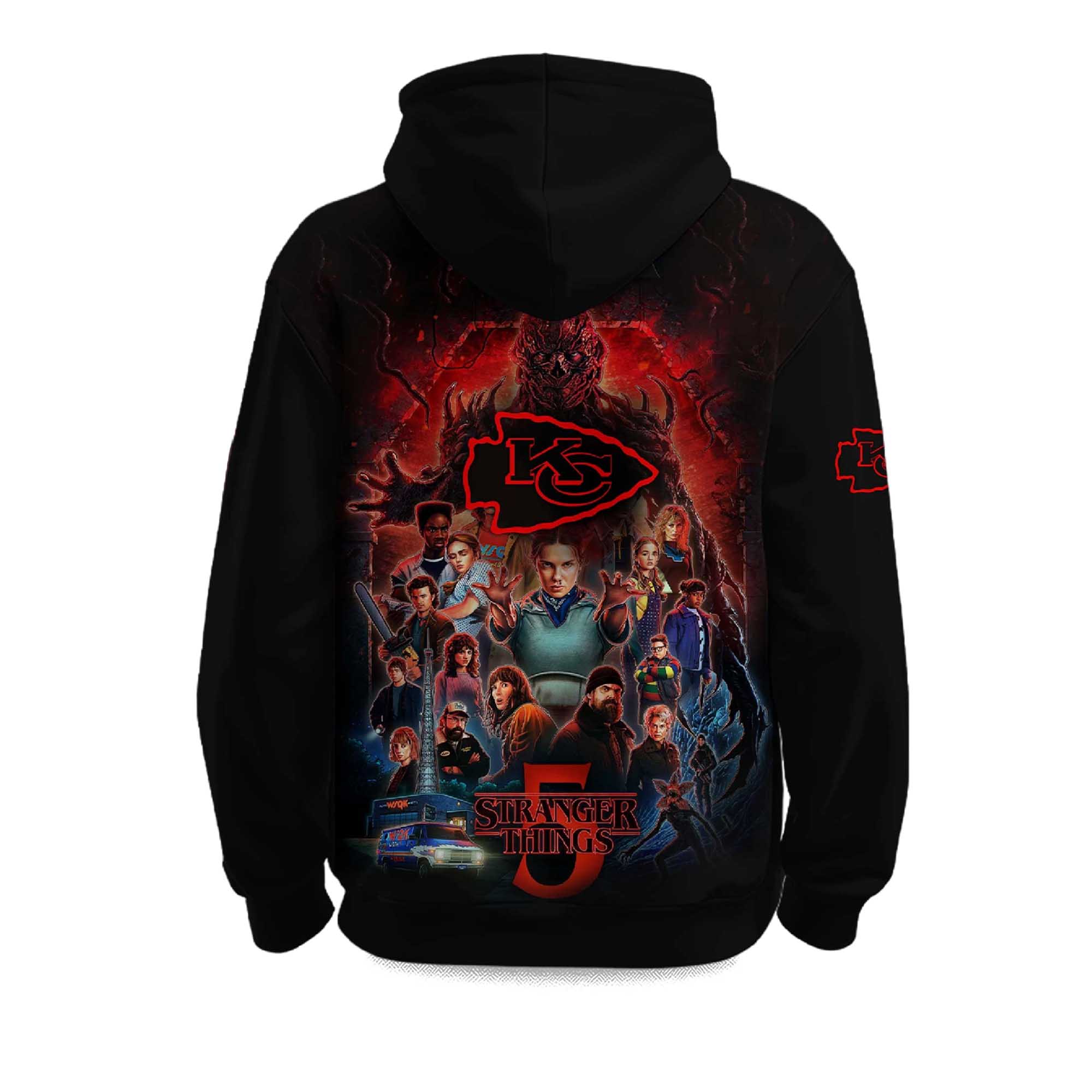 2021 Chiefs x Stranger Things 5 Hoodie 3 2021 Chiefs x Stranger Things 5 Hoodie 2