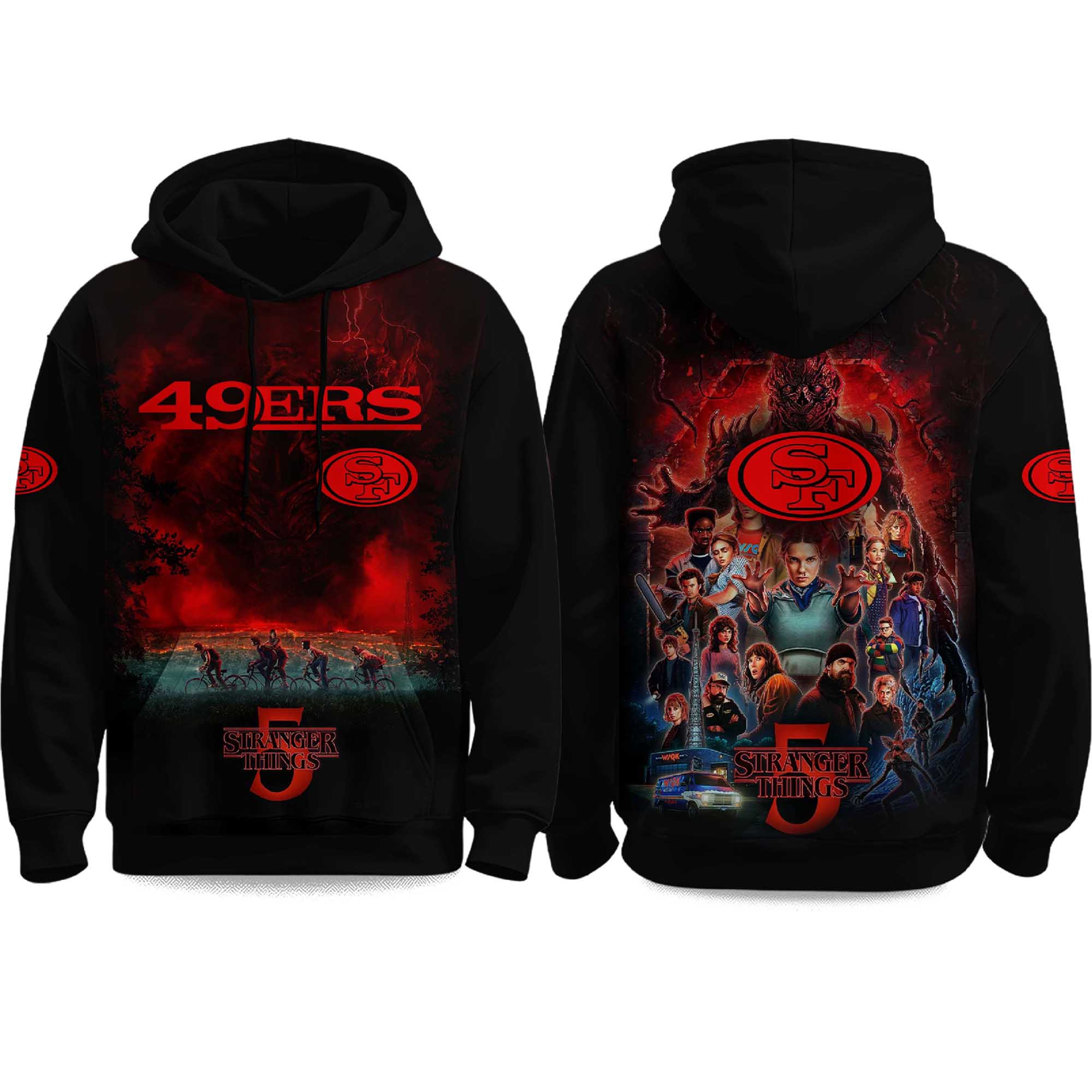 2022 49ers x Stranger Things 5 Hoodie 2022 49ers x Stranger Things 5 Hoodie