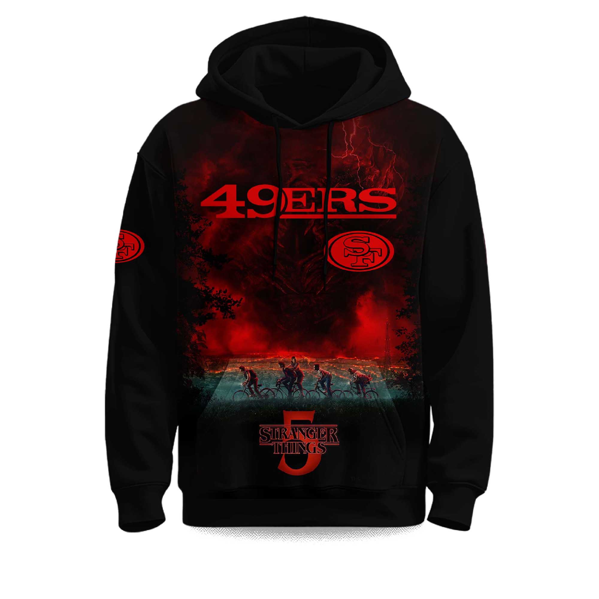 2022 49ers x Stranger Things 5 Hoodie 2 2022 49ers x Stranger Things 5 Hoodie 2
