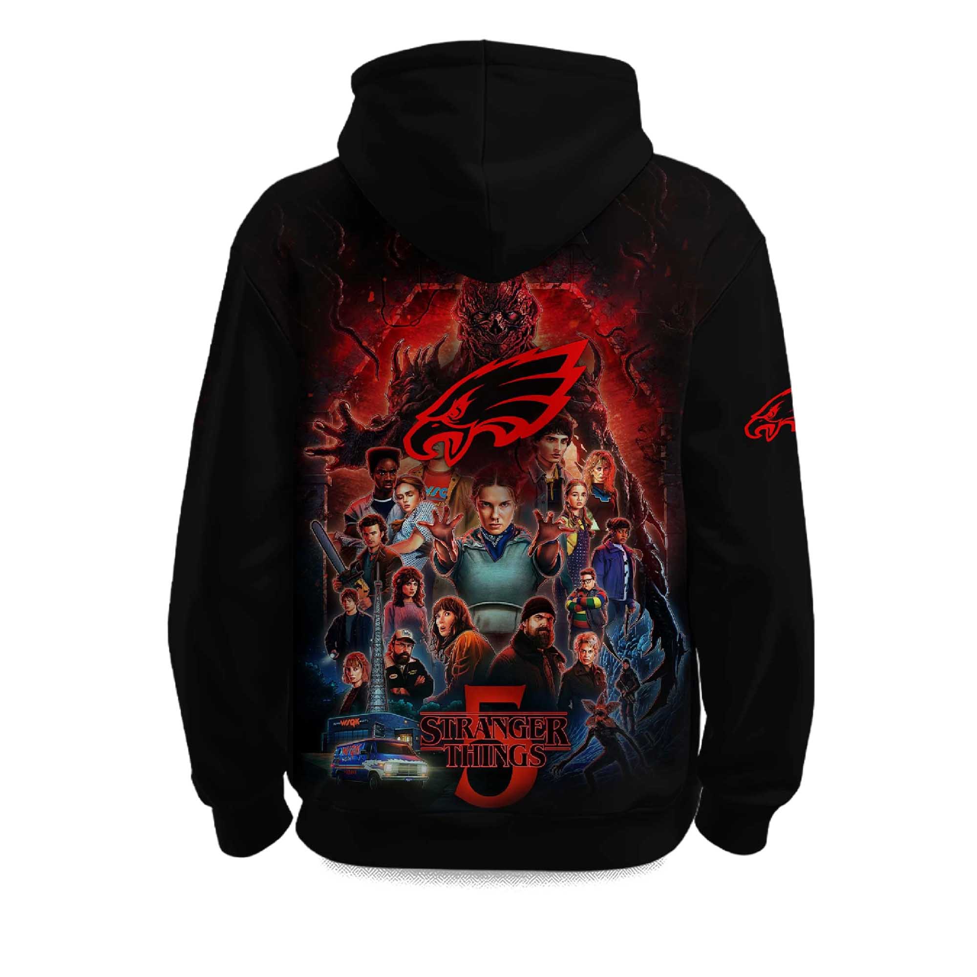 2023 Eagles x Stranger Things 5 Hoodie 3 2023 Eagles x Stranger Things 5 Hoodie 2