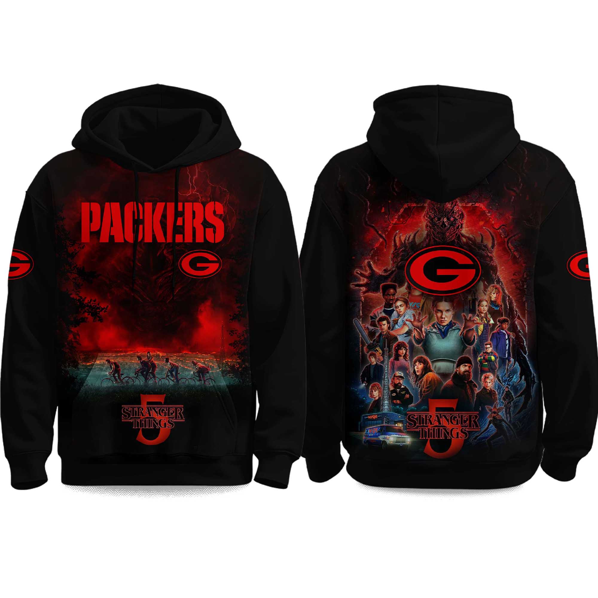 2024 Packers x Stranger Things 5 Hoodie 2024 Packers x Stranger Things 5 Hoodie