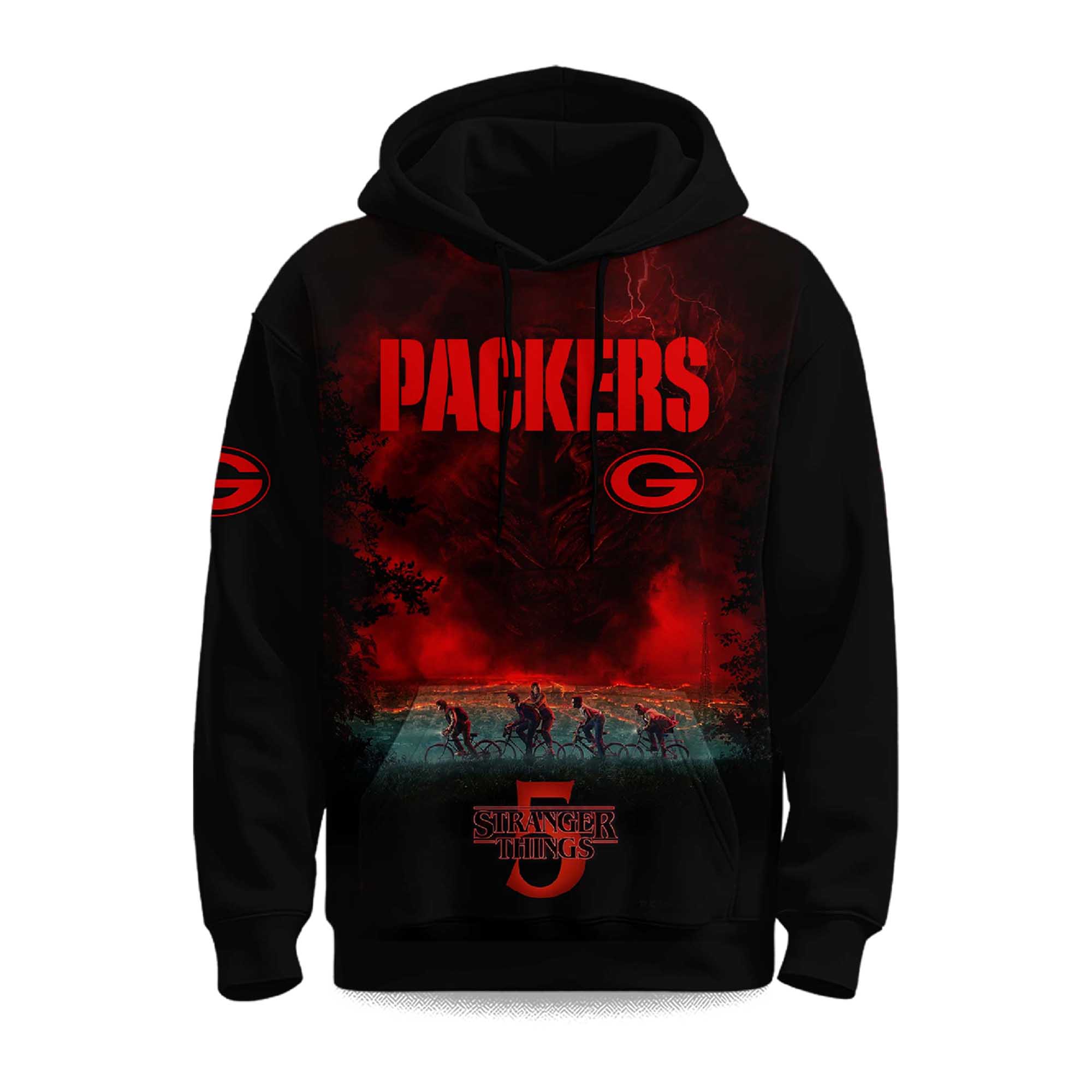 2024 Packers x Stranger Things 5 Hoodie 2 2024 Packers x Stranger Things 5 Hoodie 2