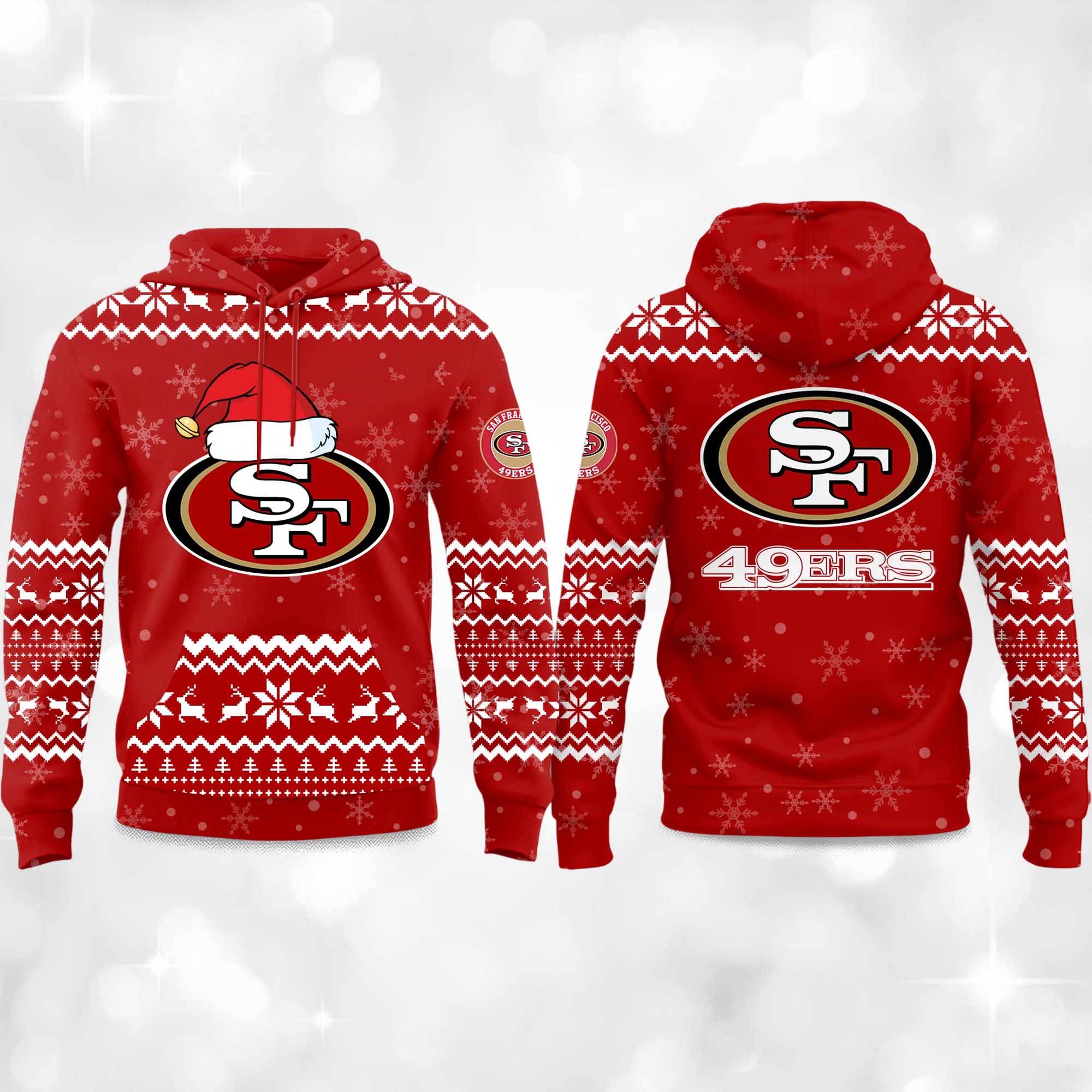 2025 49ers Reindeer football Christmas Hoodie 2025 49ers Reindeer football Christmas Hoodie